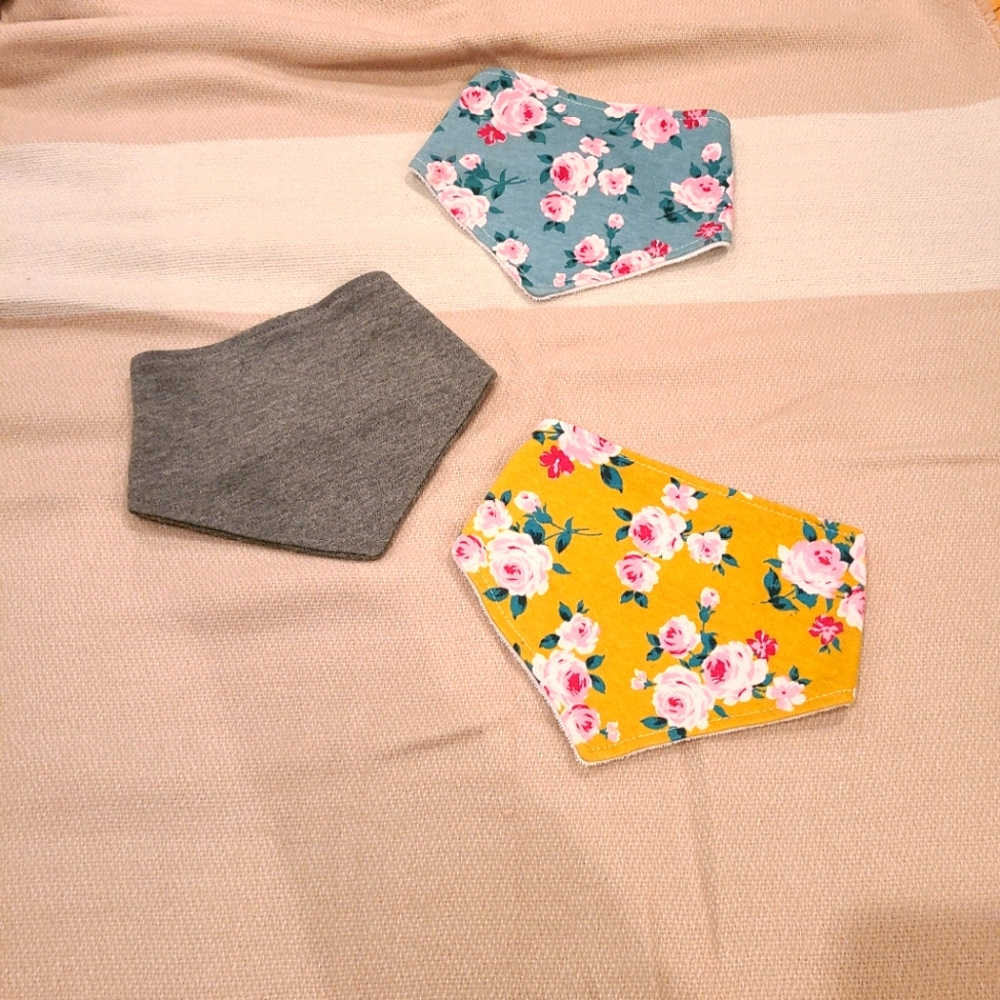 Set of 3 Bandana Drool Bibs